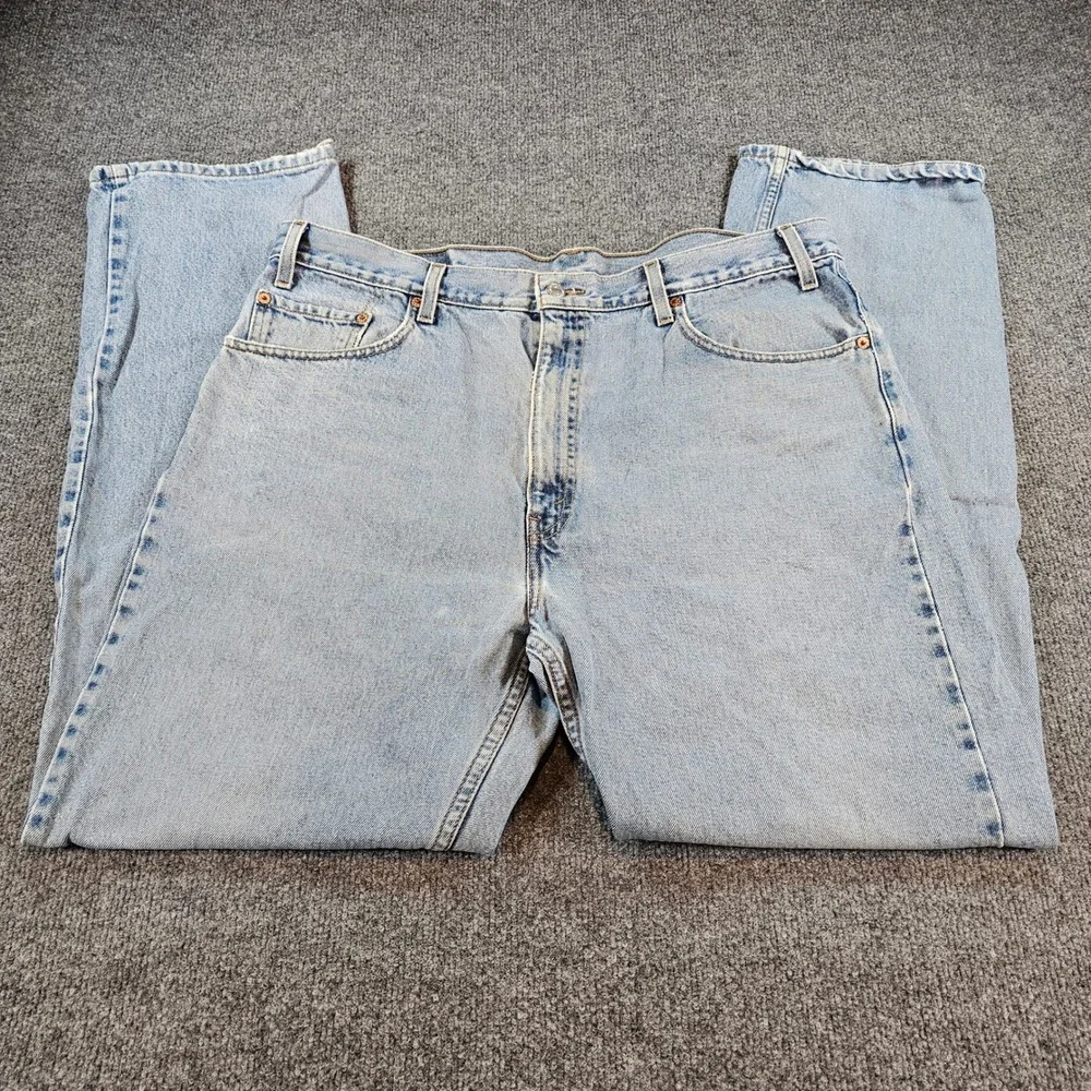 Levi's 505 Mens 38x32 (40x32 Tag) Regular Straight Light Blue Jeans Denim VTG